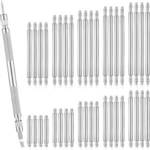 코비 41개 시계 밴드 수리 도구 키트 스테인리스 스틸 핀 및 40개 스프링 바 제거 링크 조정 수리용