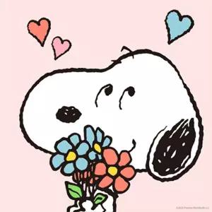 DIY 피너츠 스누피 러브 앤 플라워 20X20 캔버스 그림그리기 페인팅