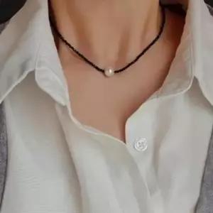 여성용 블링 진주 큐빅 실버볼 패션 목걸이