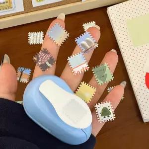 모양 펀치 사각 우편 디자인 다꾸용 우표 데콥 엠보싱