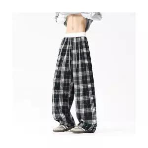 남자 기본 면바지 추동 체크 기모 도톰한 슬리퍼 빅사이즈 스트레이트 바지 SPO마켓4