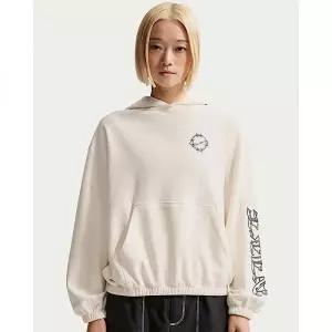 [나이키]스포츠웨어 여성용 오버사이즈 프렌치 테리 그래픽 풀오버 후디 - 초크헤더라이트 미디엄 블루 I