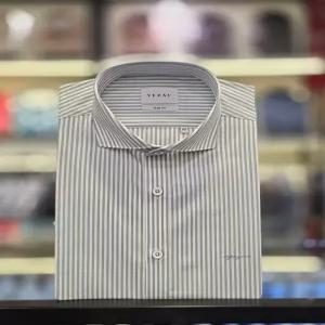 [예작] 면TC 스판  와이드카라 스트라이프 슬림핏셔츠