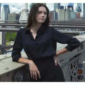 [엘루아][엘루아] 스탠 카라 새틴 블라우스 3종택1