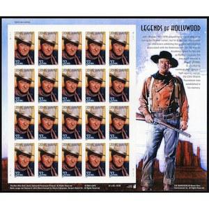 USPS John Wayne (1907-1979), 할리우드 레전드 (20장) 37센트 우표 2004 Scott #3876