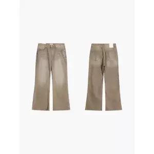 베이지 골지 부츠컷