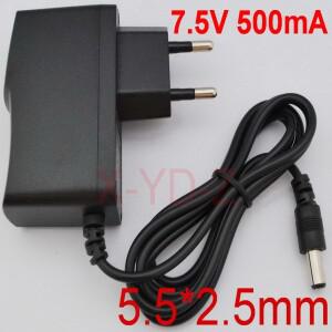 컨버터 스위칭 전원 어댑터, EU 플러그, DC 5.5mm x 2.1mm-2.5mm, 7.5V 500mA AC 100V-240V, 0.5A 공급, 1
