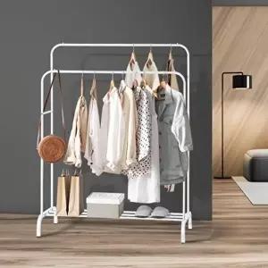 고품질 행거 옷걸이 2단행거 슬림 파이프 옷걸리 리브리움 수납 틈새 철제 시스템행거 옷걸이행거 WFIP9G8