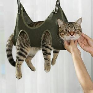 1개 고양이 그루밍 백 애완동물 해먹 하네스 2개의 후크가  강아지 세트  발톱 다듬기 목욕