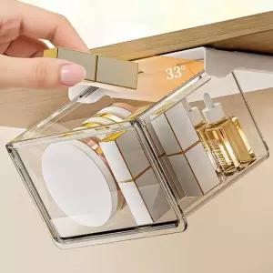 편한생활연구소 기울어지는 무타공 슬라이딩 선반 수납함 서랍장 주방 화장실 사무실 책상 소품 정리 부착