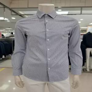 [바쏘옴므]바쏘옴므 네이비 스트라이프 면혼방 기본핏셔츠(WSA1TD48ANY)