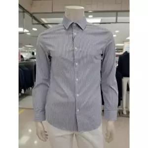 [바쏘옴므]바쏘옴므 세이브존05 네이비스트라이프면혼방기본핏셔츠 WSA1TD48ANY (45525695)