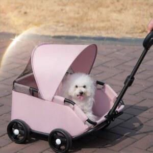 반려동물 쇼핑 겸용 저사용 산책 반려견 미니 카트 개모차 강아지 고양이 유모차 중형견 수레 접이식 캠핑 소형 가볍고