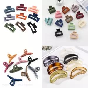 미니 머리 반달 사각 무광 꼬임 컬러헤어집게핀모음전