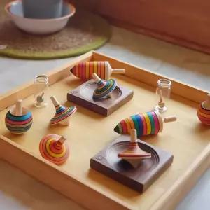 원목 나무 팽이 장난감 어린이 남아 선물 조카 고급