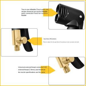 자전거 에어 노즐 황동 펌프 밸브 커넥터 어댑터 트랙 듀얼 헤드 펌핑 부품