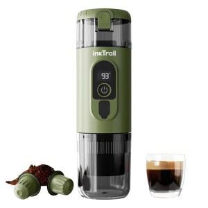 여행용 휴대용 커피 메이커, 캠핑용 미니 전기 에스프레소 머신, 충전식 배터리가 장착된 무선 카페테리아 포터틸, 분쇄 및 NS 캡슐과 호환 가능