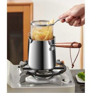 인용튀김기 스텐 캠핑용 미니 튀김기 캠핑 튀김기계 프라이팬 미니튀김기 철판