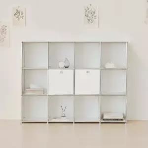 포스트모던 발렌 4X3 미드센츄리 모듈 책장 1600 3단 C3 (2도어)