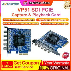 matrix VP51 HD 비디오 5채널 SDI PCIE 캡처 및 재생 카드 유튜브 호환 OBS ZOOM Teams Twitch