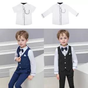 에리든 세로 스트라이프 반팔 or 긴팔 셔츠 3버튼 양장조.