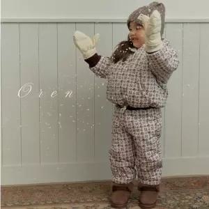 국내산 오렌 아기 네쥬도르패딩스키복 겨울 눈썰매복 바지 방한복 키즈 패딩 스키복 눈놀이복