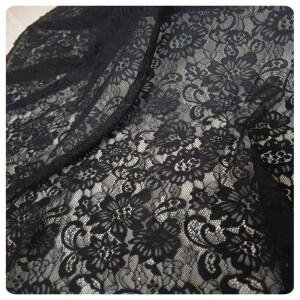 섬세한 꽃무늬 블랙 레이스 원단 드레스 소재  드레이핑  천 의류 제작호환  나일론