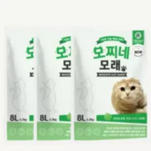 모찌네 고양이 화장실 모래 배변 용품 사과향 8L X 3개