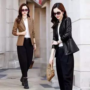 롱 추동 슬림핏 양가죽 무스탕 하이닝 여자재킷 코트 중 재킷 테일러드 원템4