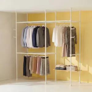 이지온 튼튼한 대용량 레몬 더블 EDL-612W1M1C4 드레스룸 코너형 행거 모음