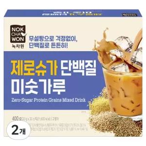 (1+1) 녹차원 제로슈가 단백질 미숫가루, 400g, 2개 2Set