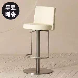 [벤티스가구]로지 가죽 바체어 의자 높은 바텐 디자인 홈 카페 베란다 카운터 2컬러(아이보리)