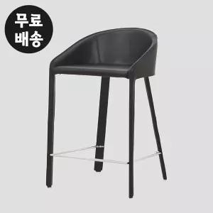 [벤티스가구]슈렌 가죽 바체어 예쁜 디자인 홈바 의자 빠 높은 카페 베란다 테라스 철제(블랙)