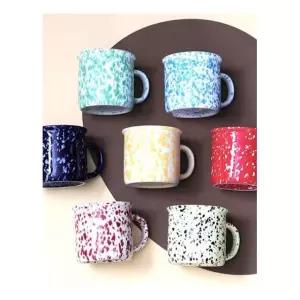 켄타로 마블링 도자기 머그컵 커피잔 1인머그 레드