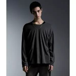 무신사 스탠다드 릴렉스드 라이트웨이트 CR 스쿱 넥 긴소매 티셔츠 [건메탈] MMETL4Z07-GT 295326