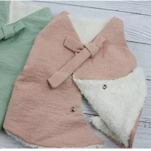 강아지 무지 뽀글이 배자 저고리 핑크 2XL 1P 명절 고양이한복저고리