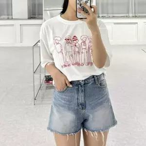 [골드스마일]오버핏 프린트 반팔 티셔츠 프렌드 스타일