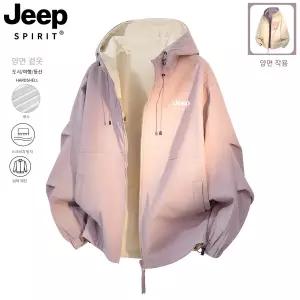 JEEP SPIRIT 여성 재킷 등산복 방풍방수 양면 후드 봄가을 바람막이