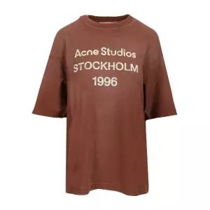 아크네스튜디오 로고 프린트 코튼 헴프 반팔 티셔츠 CL0196 ADN