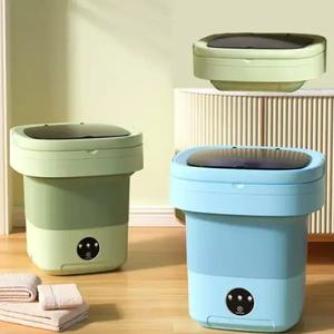 15L대용량 접이식 미니세탁기 소형세탁기 탈포함 가정용 속옷 양말 건 여행 휴대용 그린