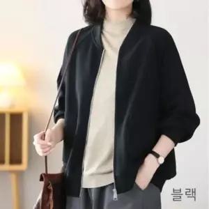  중년 쇼트 코트 여자 봄가을 빅 사이즈 상의