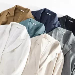 린넨 자켓 선물 반팔 컬러 스트라이프 차이나 휴양지룩