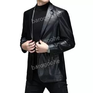 양가죽 가죽자켓 싱글 라이더 정장 올블랙 마이 남자