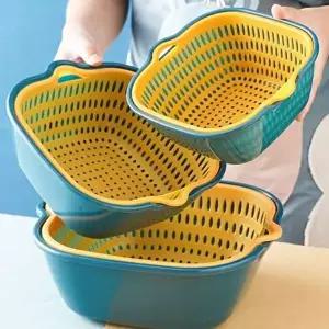 고품질 야채 과일 바구니 물기쫙 물빠짐 믹싱볼 소쿠리 타공바구니 채반뜰 펀칭볼채반 펀칭볼채 WFIV2D4