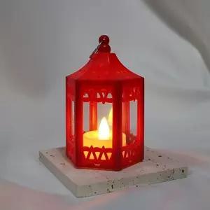 고품질 캔들케이스 랜턴 -레드 미니캔들 레드미니캔들워머 캔들워머 캔들세트 홈인테리어 WFIV3K4