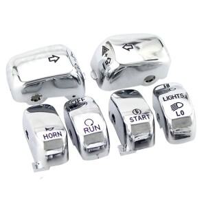 바이크 오토바이 핸들 바 제어 액세서리 Harley Sportster XL Dyna Softail Fat Boy VRSC 용 크롬 스위치