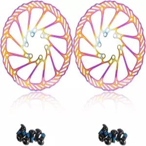 CNC 자전거 디스크 브레이크 로터 160mm 180mm MTB 산악 자전거용 볼트 포함 컬러풀