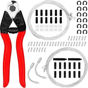 브레이크 및 시프터 케이블 엔드 캡 O-링 C-클립 클램프 고무 슬리브 V 가이드가 포함된 스테인리스 스틸