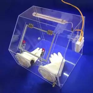 클린룸 밀폐 작동 아크릴 박스 글러브 투명 디스플레이 상자