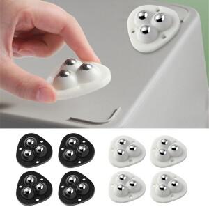 4Pcs 마그네틱  도르래 범용 휠 3 구슬 음소거 공 가정용 수납함 박스 찬장 모바일 기본 액세서리